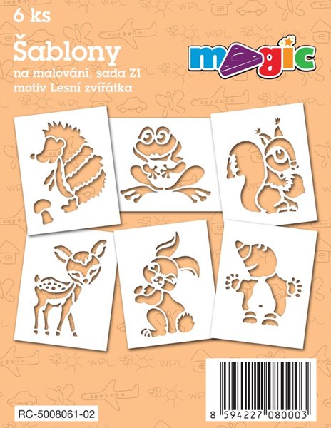 Papírové šablony - Lesní zvířátka - 6 ks