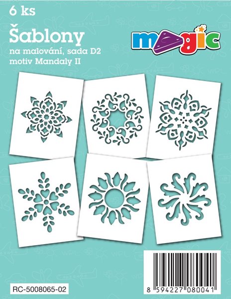 Papírové šablony - Mandaly II - 6 ks
