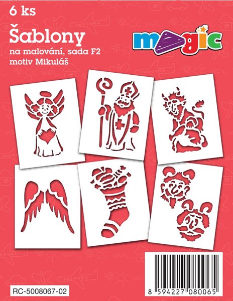 Papírové šablony - Mikuláš - 6 ks
