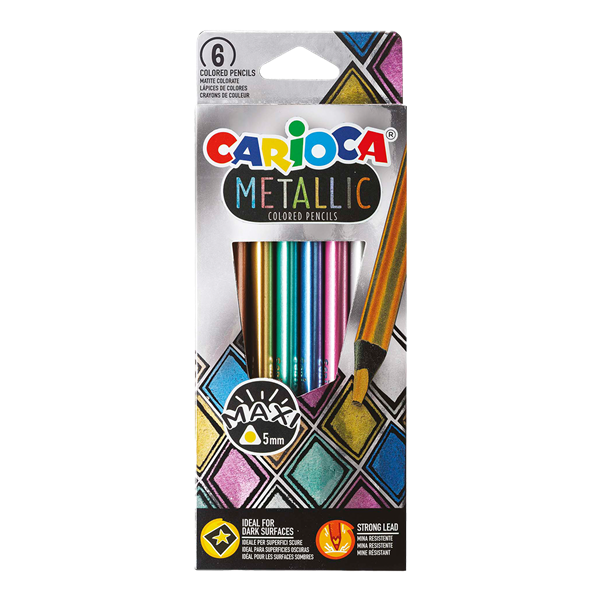 Pastelky trojhranné Carioca Metallic - 6 ks