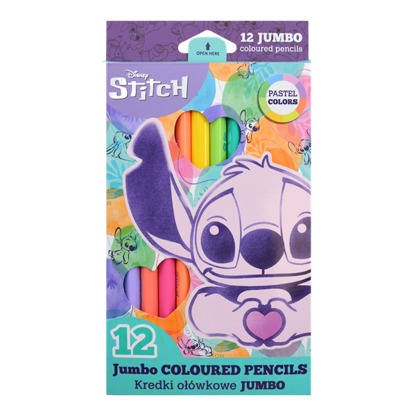 Pastelky trojhranné Colorino JUMBO Stitch Pastel - 12 barev