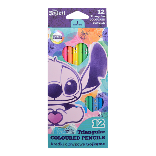 Pastelky trojhranné Colorino Stitch Pastel - 12 barev
