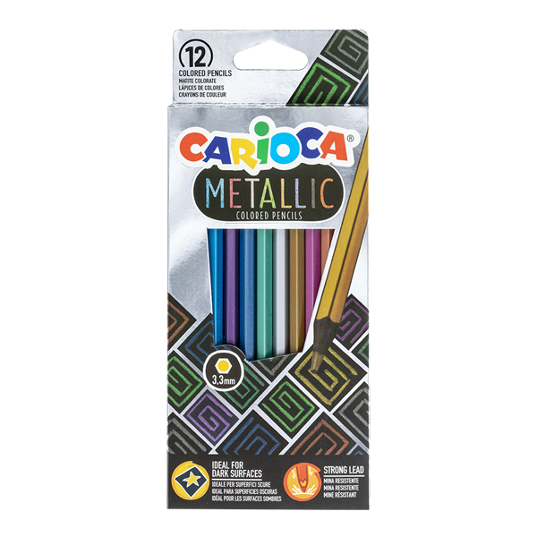 Pastleky šestihanné Carioca Metallic - 12 ks