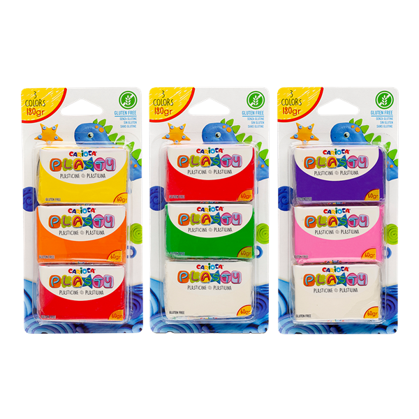 Plastelína Carioca 3 × 60 g - mix barev