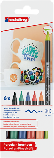 Popisovač na porcelán edding 4200 - sada 6 svěžích barev