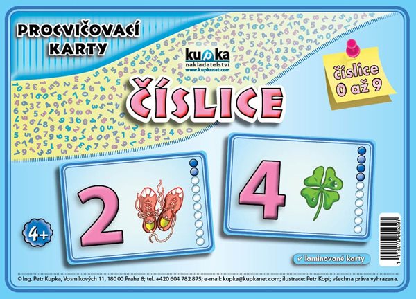 Procvičovací karty - číslice A5 (21x15 cm) - A5