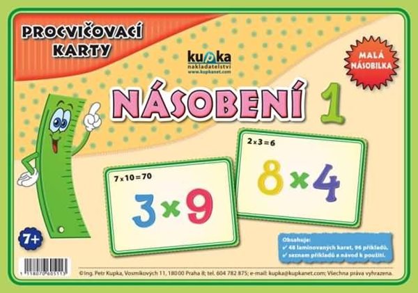 Procvičovací karty - násobení 1 - A7