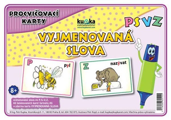 Procvičovací karty - vyjmenovaná slova PSVZ A5 (21x15 cm) - A5