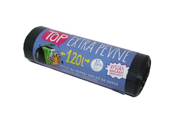 Pytle na odpad LDPE Extra TOP 120 L - černé - 10 ks