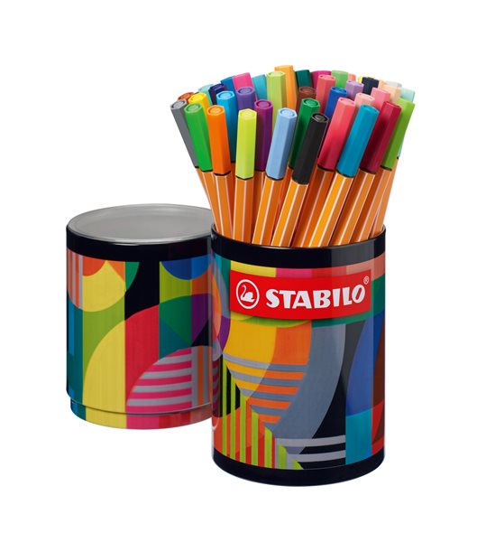 STABILO point 88 Jemný liner ARTY Kovová kulatá dóza ARTY - 45 ks
