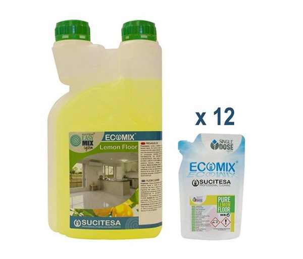 SUCITESA čistič podlah sada 12 ks sáčků + lahev 1 l - citron