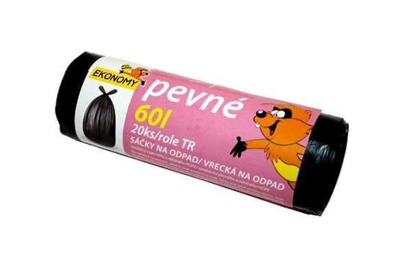 Sáčky na odpad HDPE 60 L - černé ( 20 ks )