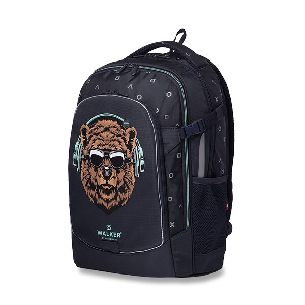 Školní batoh WALKER Fame - Bear Buddy Dark Grey
