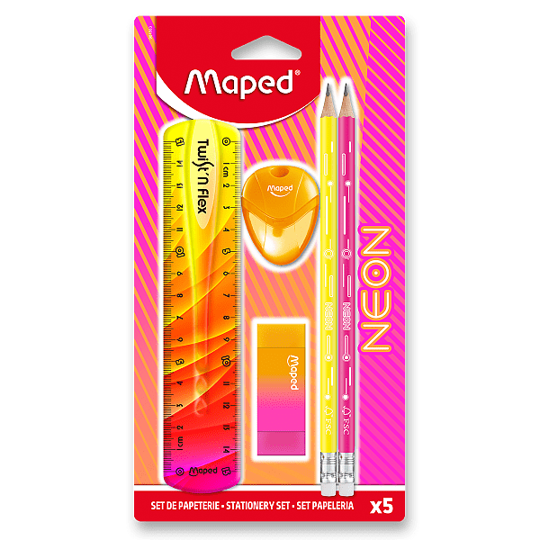 Souprava školních potřeb MAPED Neon 5 ks - mix barev
