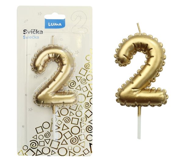 Svíčka č. 2 - balónek zlatý