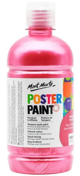 Temperová barva Mont Marte 500 ml - METALLIC růžová
