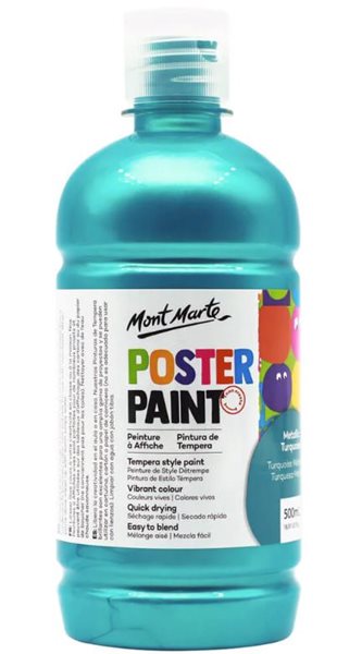 Temperová barva Mont Marte 500 ml - METALLIC tyrkysová