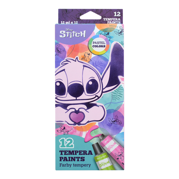 Temperové barvy Colorino Stitch Pastel - 12 barev