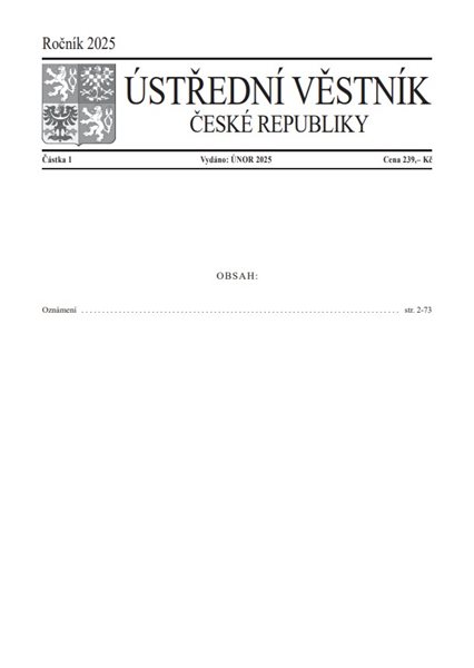 Ústřední věstník ČR 2025/001