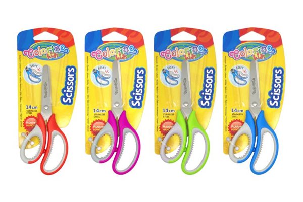 Dětské nůžky Colorino s gumovým gripem 14 cm