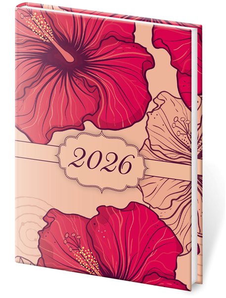 Diář 2026 týdenní kapesní A7 Vario Lyra - Hibiscus - 7