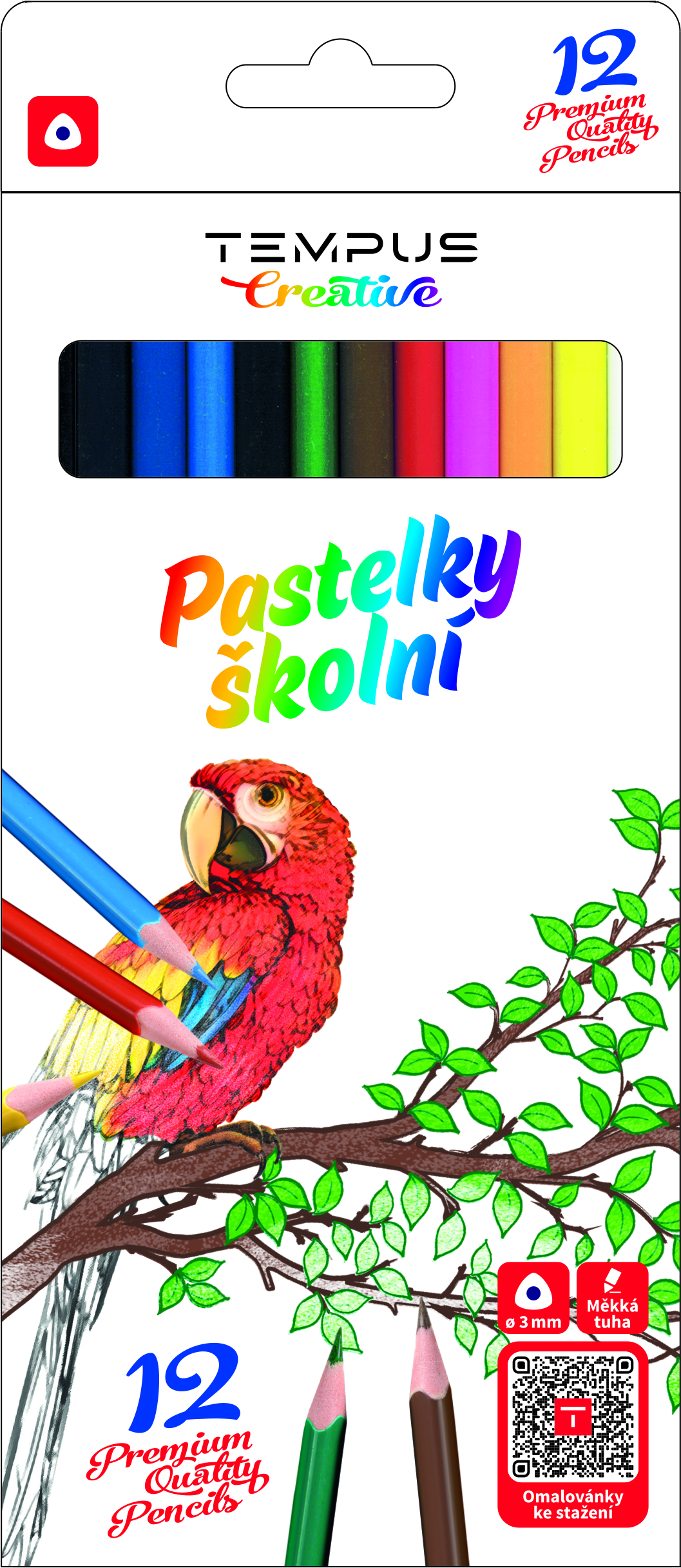 Pastelky Tempus trojhranné - 12 ks