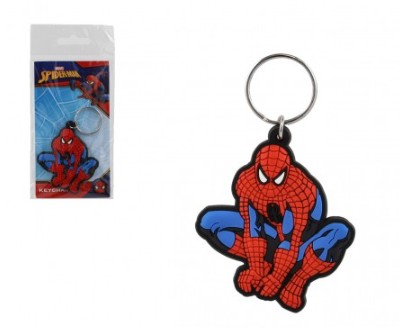 Přívěsek na klíče/ Klíčenka Spiderman sedící gumový 6cm v sáčku