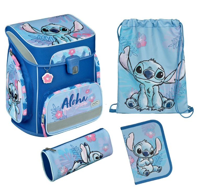 Školní set OXY - STITCH (aktovka + penál + sáček + pouzdro + klíčenka)